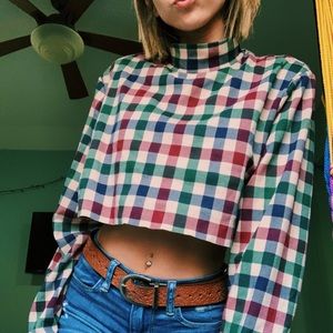 Croft and Borrow cropped plaid long sleeve